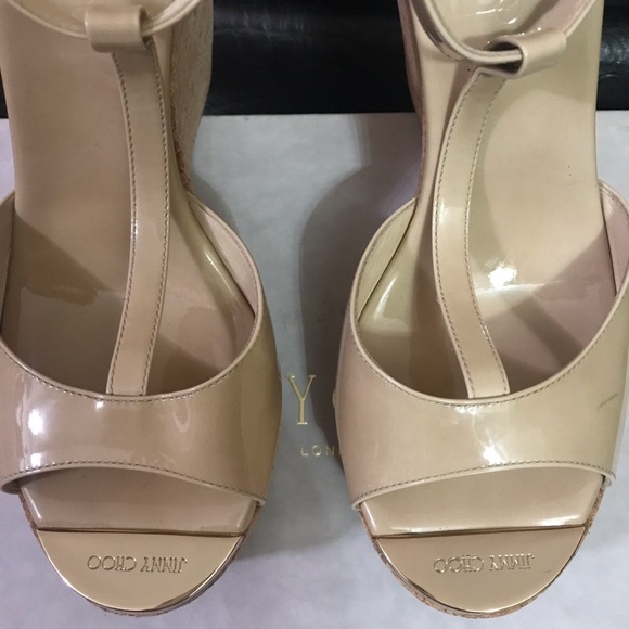 Jimmy Choo T strap Wedge Sandals - Picture 8 of 8